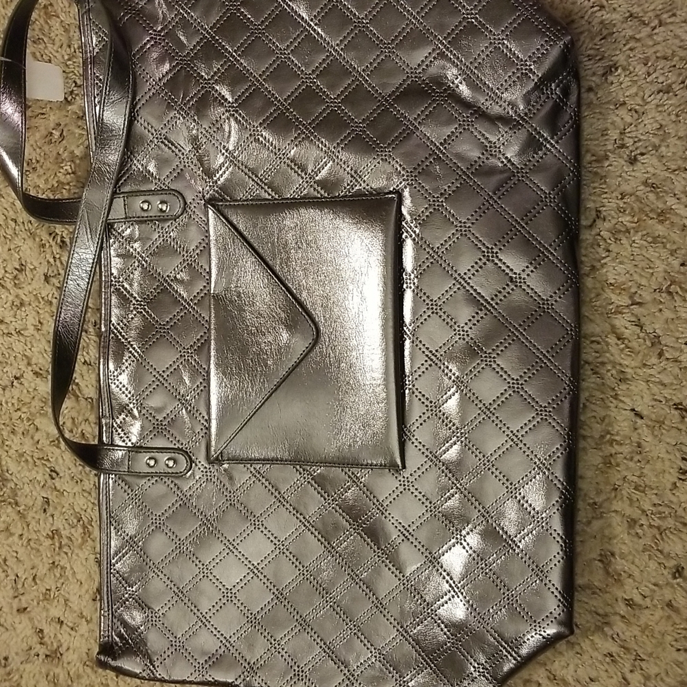 Silver tote bag